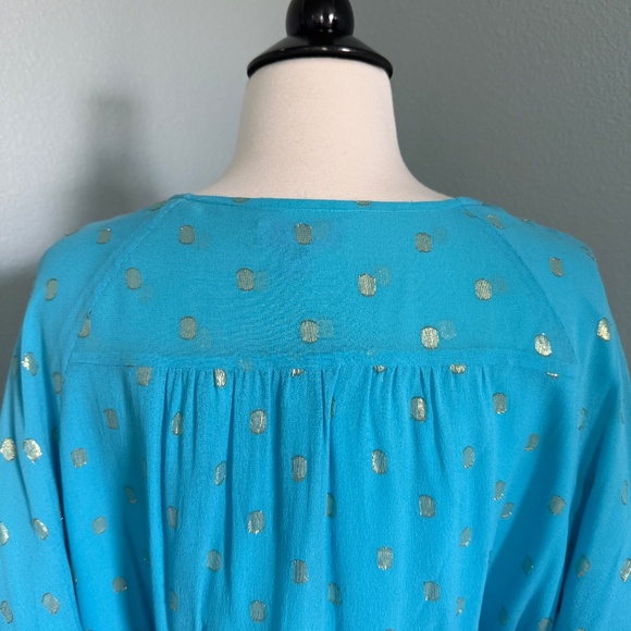 Lilly Pulitzer Aqua Blue Metallic Dot Silk Dress - Picture 8 of 12